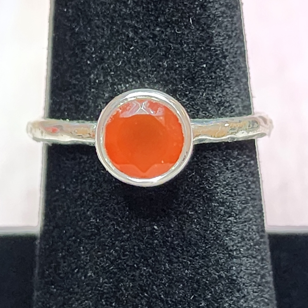 Carnelian Sterling Stacker Ring NWOT